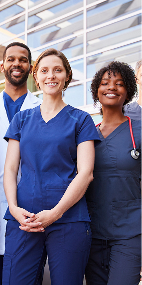 Les professionnels de la santé debout